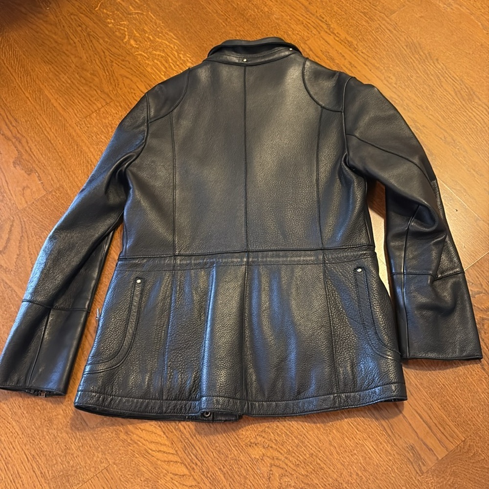 Vintage Black pebble leather insulated Danier biker jacket - Picture 8 of 17